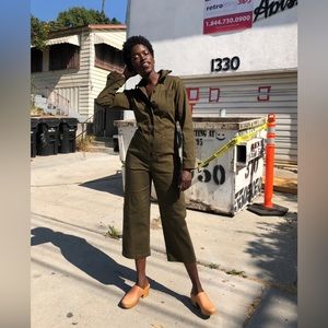 NOOWORKS Olive twill jumpsuit